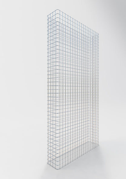 Gabion hegn længde 102 cm, højde 200 cm, dybde 22 cm, maskestørrelse 5 x 5 cm