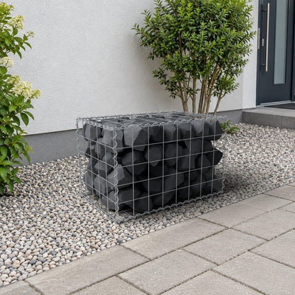 Schanskorf 80 cm x 50 cm x 50 cm (L x H x D), maaswijdte 10 cm x 10 cm, spiraal