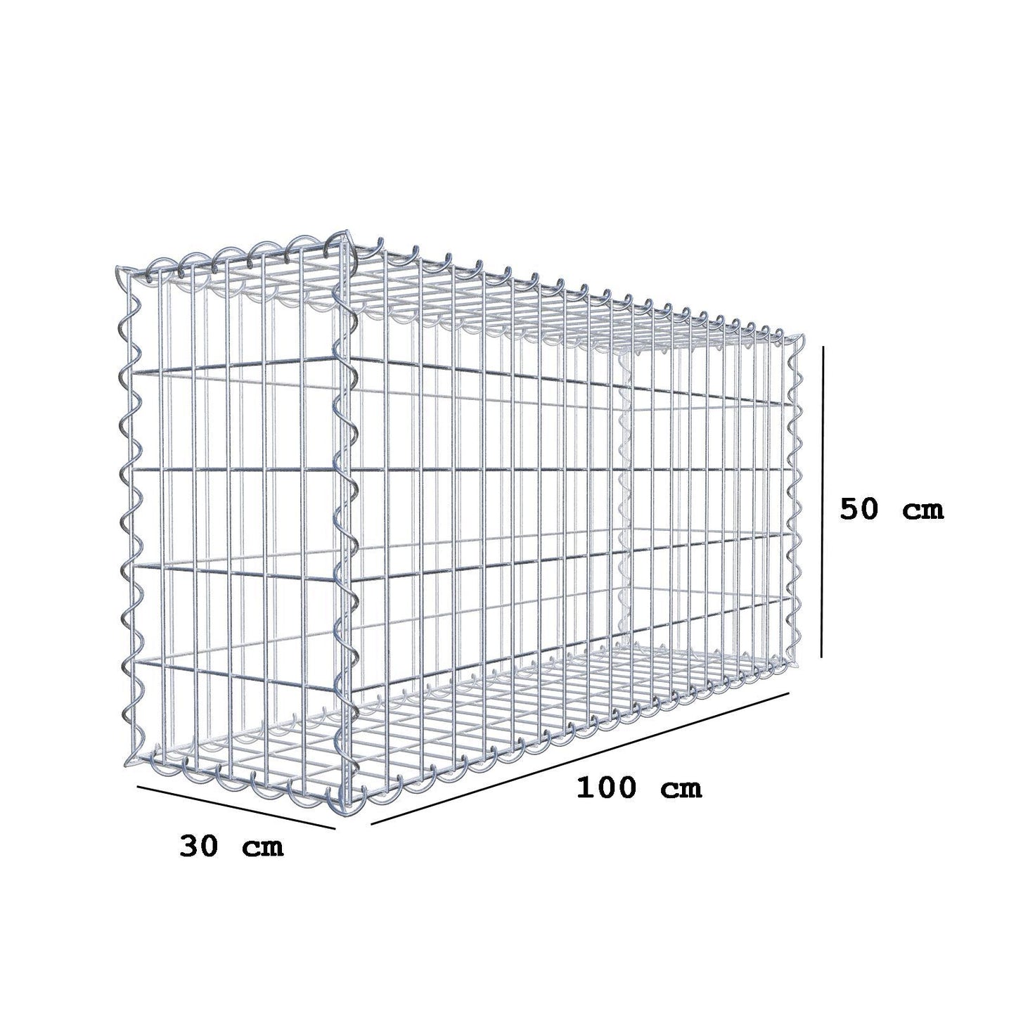 Set économique 3x gabions 100 cm x 50 cm x 30 cm (L x H x P), mailles 5 cm x 10 cm, spirale