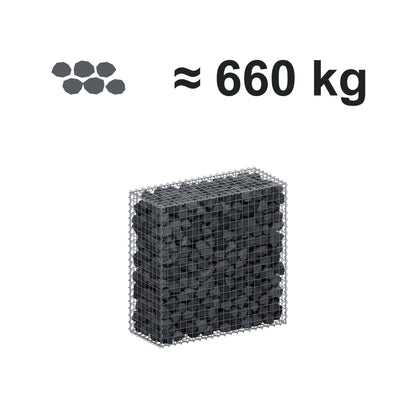 Gabione 100 cm x 100 cm x 40 cm (L x H x T), Maschenweite 5 cm x 5 cm, Spirale
