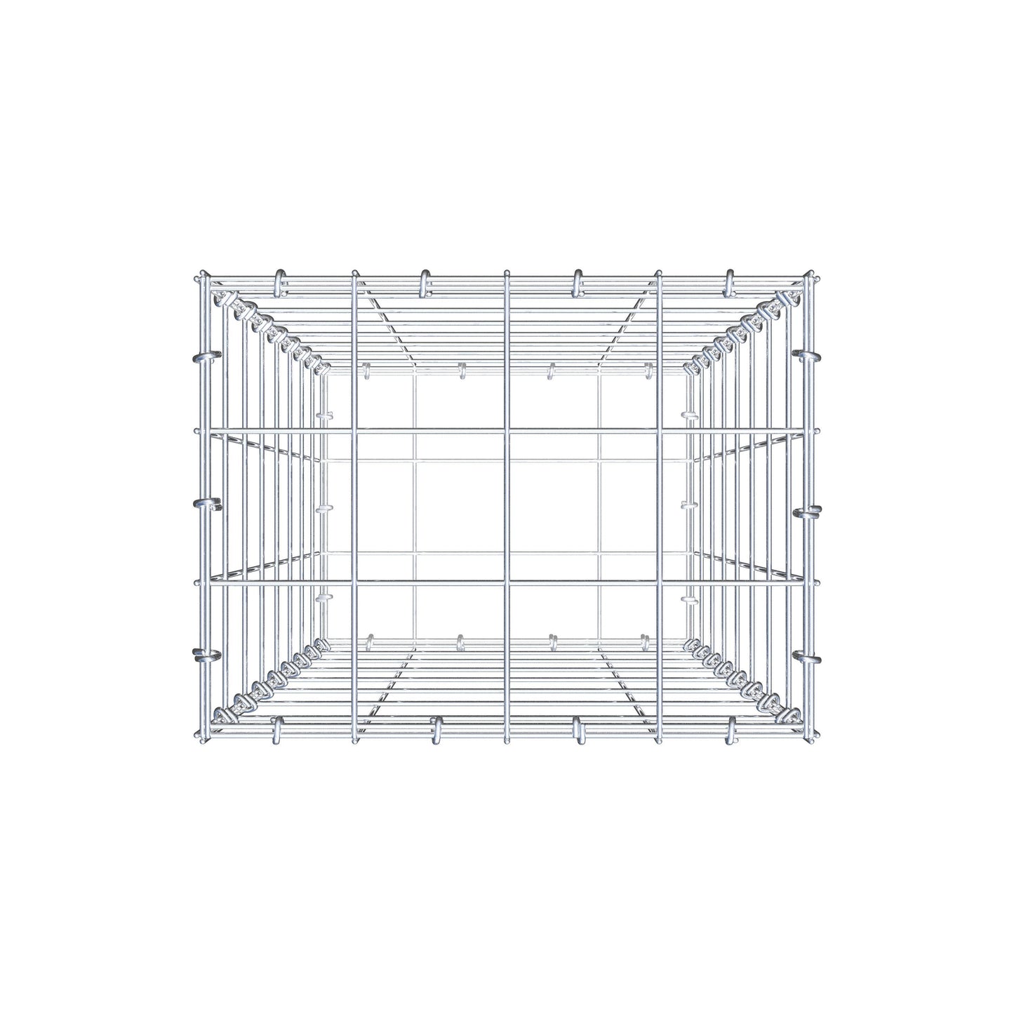 Gabião 80 cm x 40 cm x 30 cm (C x A x P), malhagem 10 cm x 10 cm, anel C