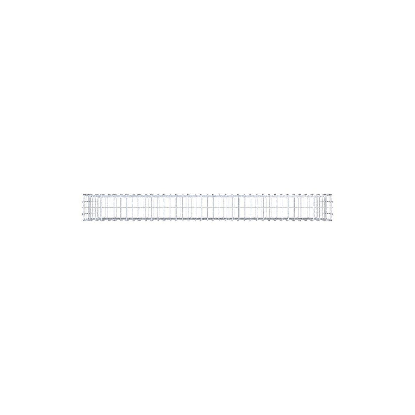 Gabione 200 cm x 100 cm x 20 cm (L x H x T), Maschenweite 5 x 10 cm, Spiralring