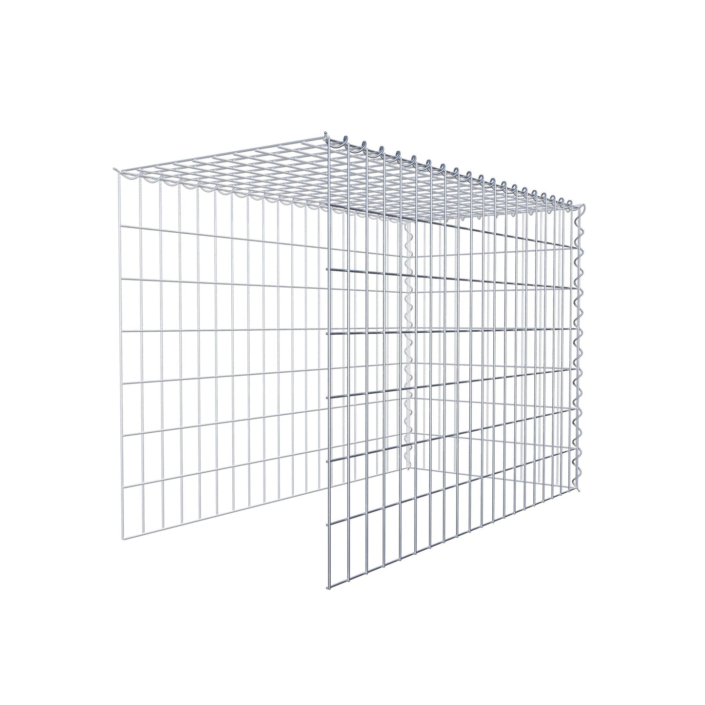 Gabion rapporté type 4 100 cm x 70 cm x 50 cm (L x H x P), mailles 5 cm x 10 cm, spirale