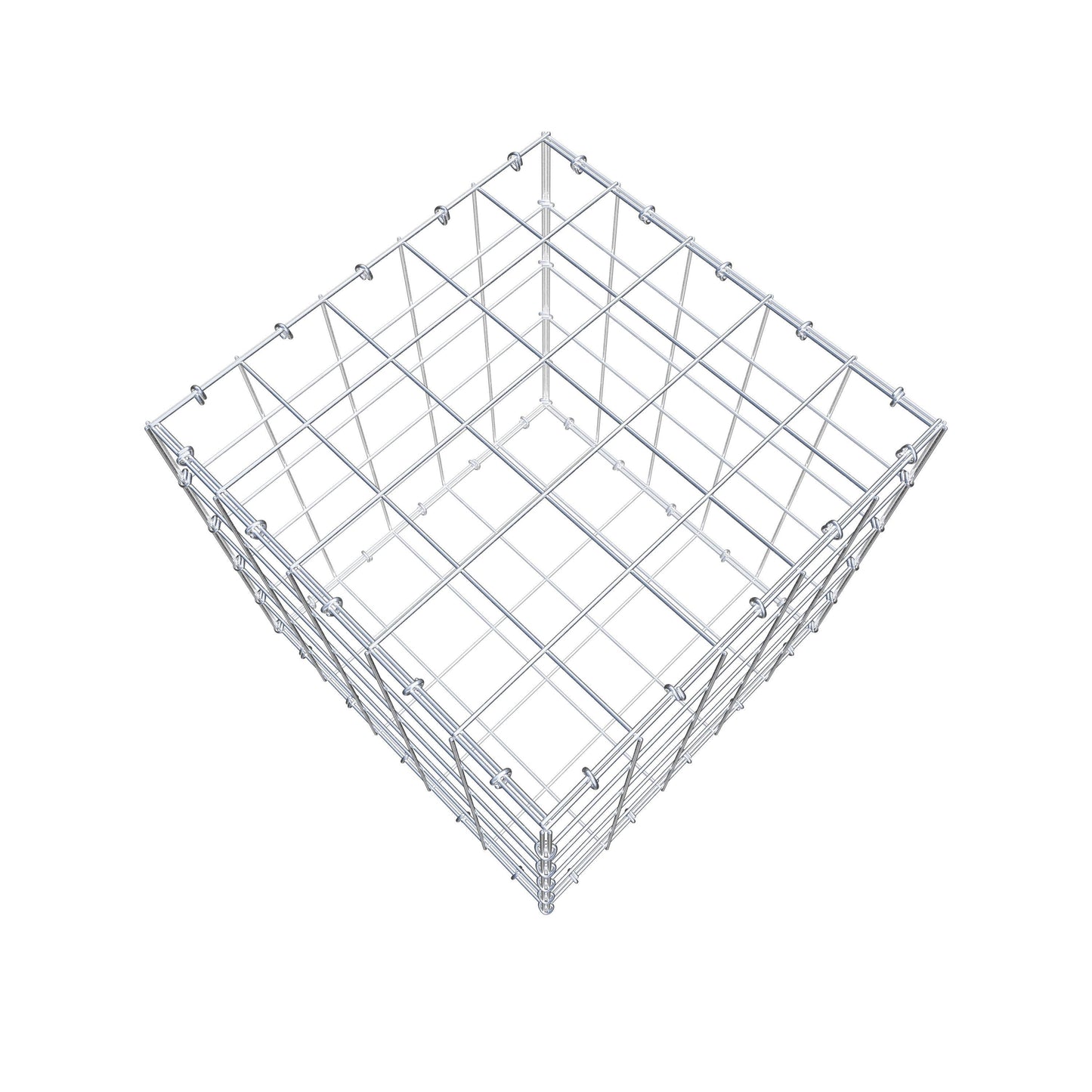 Gabião 50 cm x 50 cm x 50 cm (C x A x P), malhagem 10 cm x 10 cm, anel C