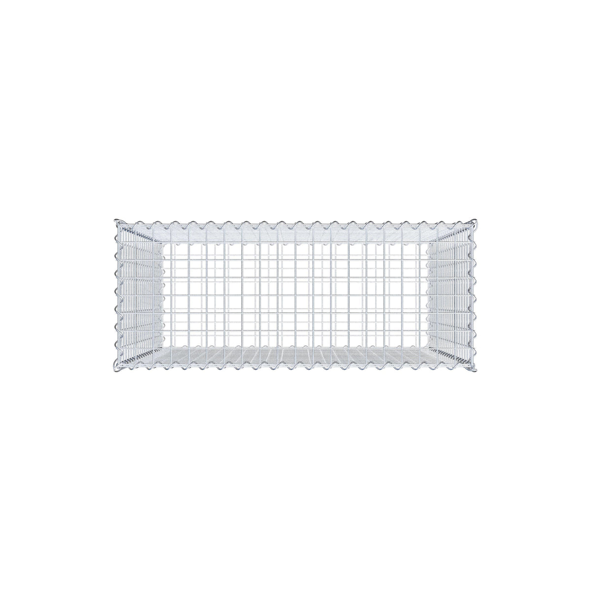 Gabione 100 cm x 100 cm x 40 cm (L x H x T), Maschenweite 5 cm x 5 cm, Spirale