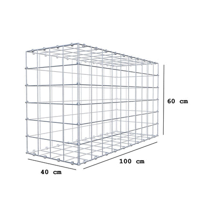 Gabião 100 cm x 60 cm x 40 cm (C x A x P), malhagem 10 x 10 cm, anel espiral