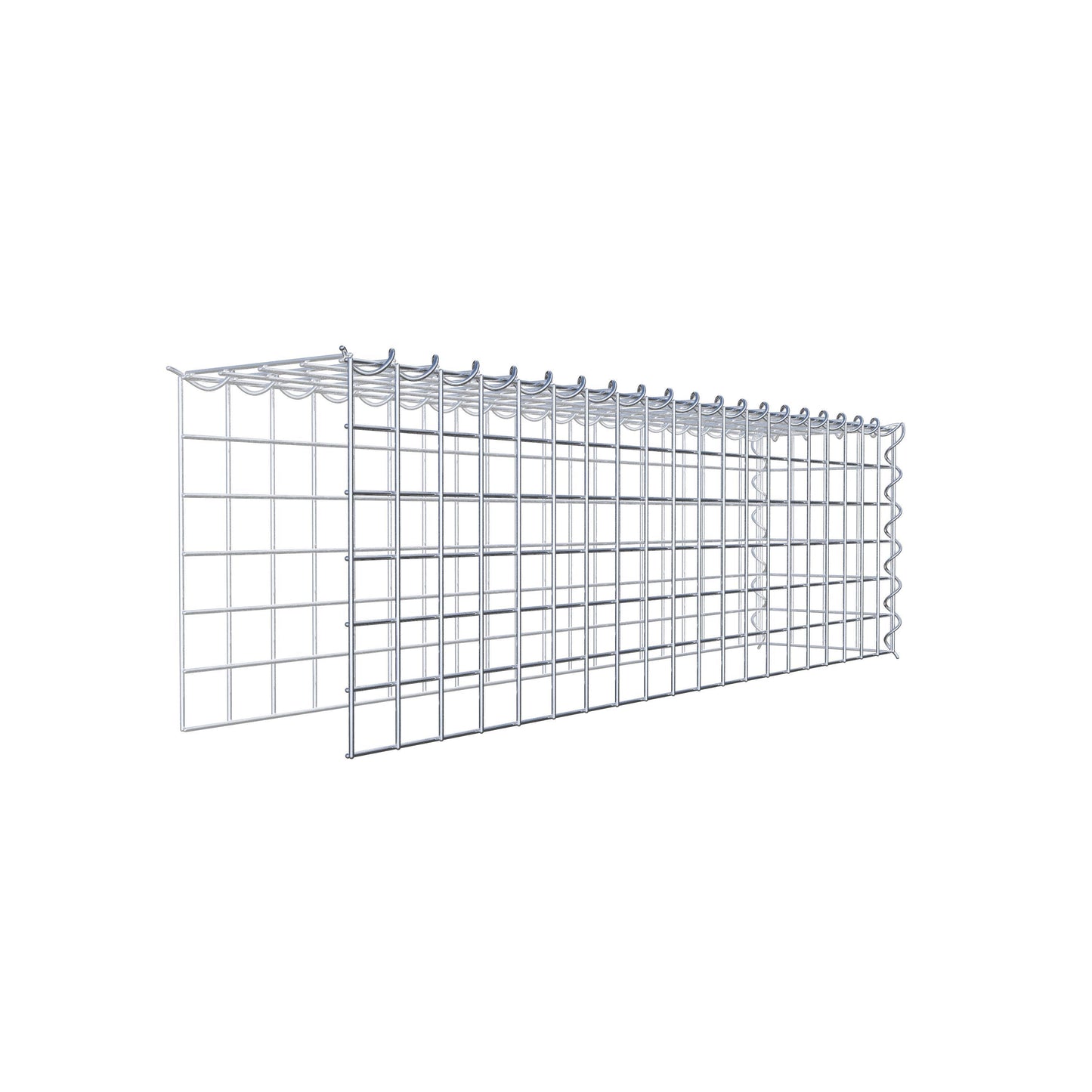 Opvokset gabion type 4 100 cm x 30 cm x 20 cm (L x H x D), maskestørrelse 5 cm x 5 cm, spiral