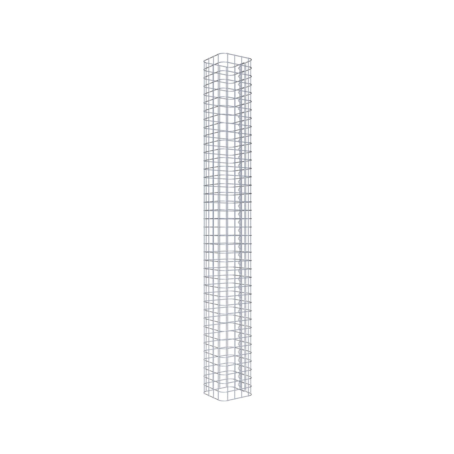 Coluna de gabião quadrada galvanizada a quente, 22 cm x 22 cm, 200 cm de altura, malha 5 cm x 5 cm