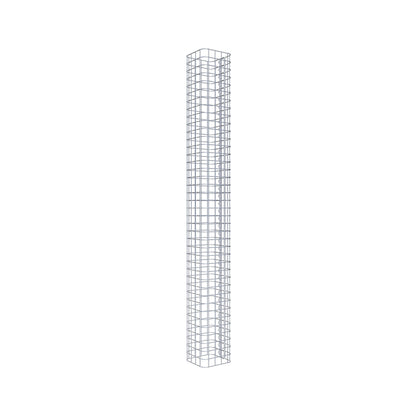 Coluna de gabião quadrada galvanizada a quente, 22 cm x 22 cm, 200 cm de altura, malha 5 cm x 5 cm
