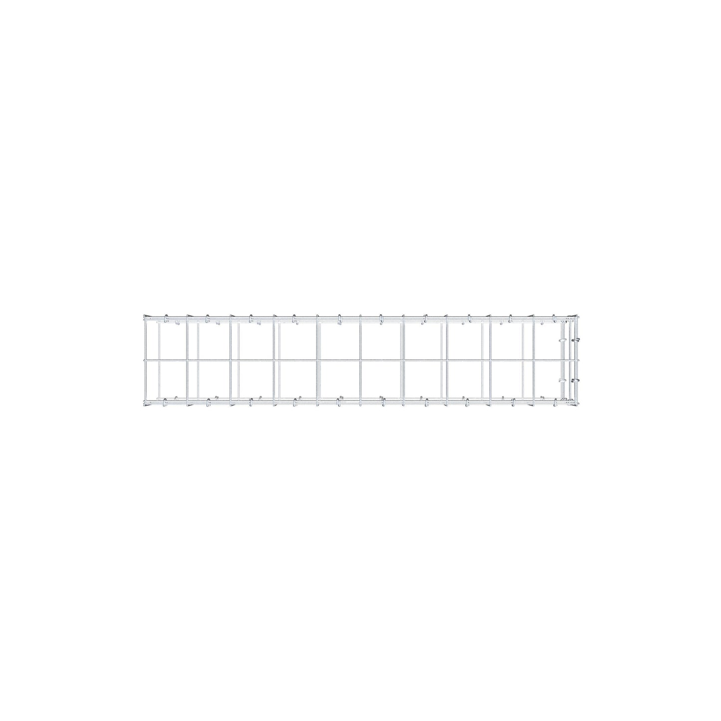 Monteret gabion type 2 100 cm x 20 cm x 20 cm (L x H x D), maskestørrelse 10 cm x 10 cm, C-ring