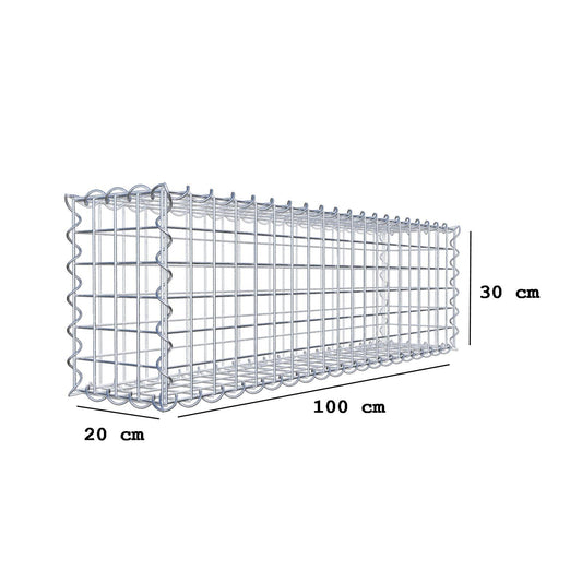 Set van 2 schanskorven 100 cm x 30 cm x 20 cm (L x H x D), maaswijdte 5 x 5 cm, spiraalvormig