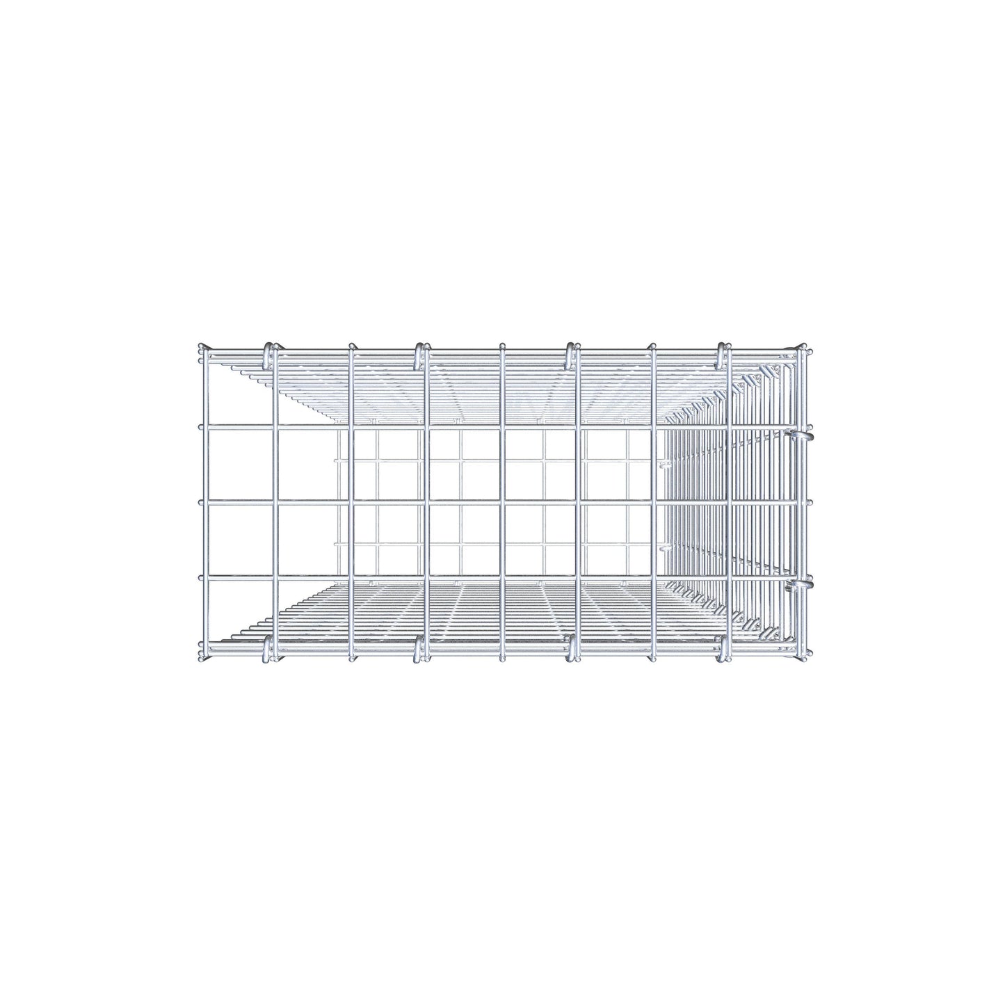 Anbaugabione Typ 2 100 cm x 40 cm x 20 cm (L x H x T), Maschenweite 5 cm x 5 cm, C-Ring