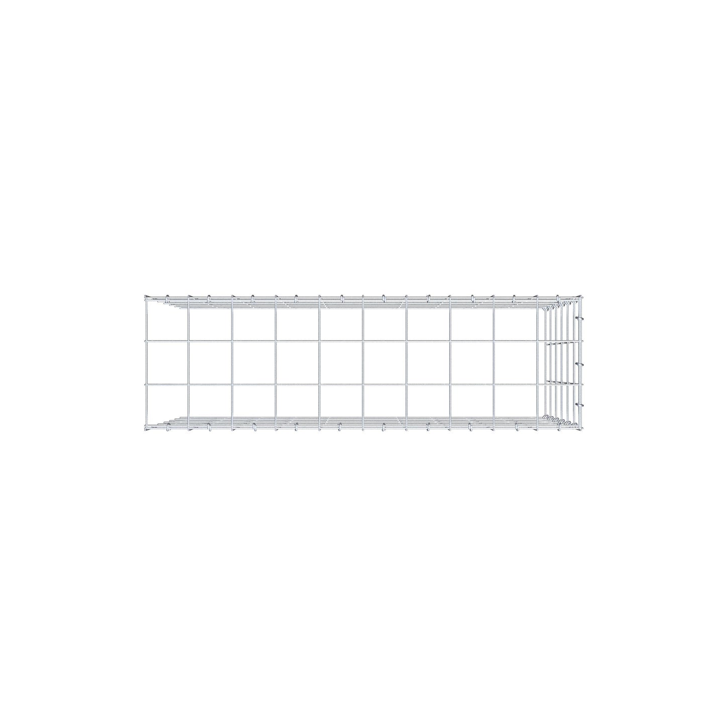 Monteret gabion type 4 100 cm x 60 cm x 30 cm (L x H x D), maskestørrelse 10 cm x 10 cm, C-ring