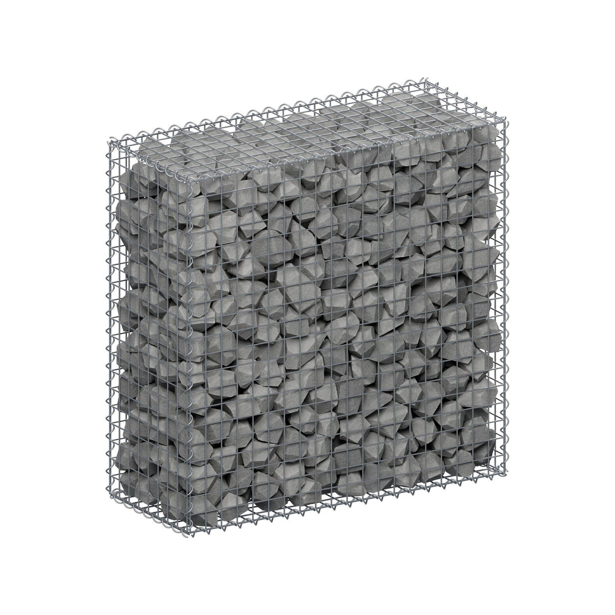 Gabione 100 cm x 100 cm x 40 cm (L x H x T), Maschenweite 5 cm x 5 cm, Spirale