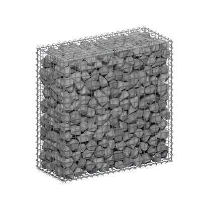Gabione 100 cm x 100 cm x 40 cm (L x H x T), Maschenweite 5 cm x 5 cm, Spirale