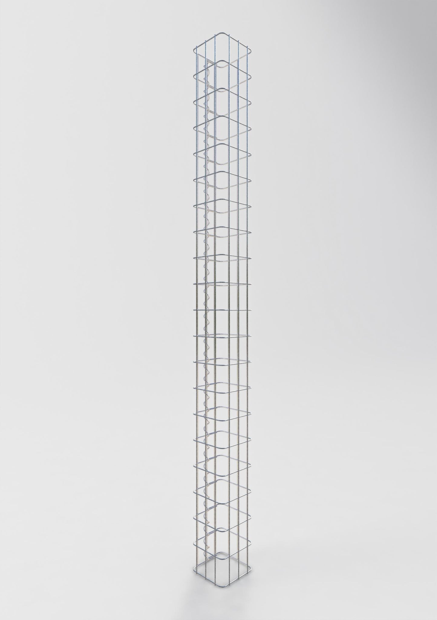 Gabionensäule eckig 17 cm x 17 cm, 200 cm Höhe, MW 5 cm x 10 cm