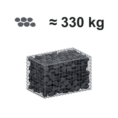 Gabião 80 cm x 50 cm x 50 cm (C x A x P), malhagem 5 cm x 5 cm, espiral