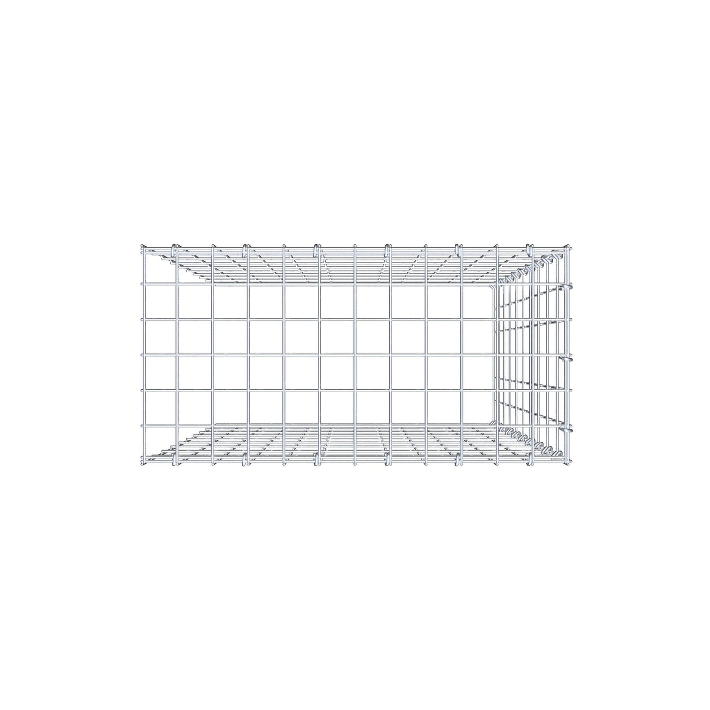 Anbaugabione Typ 4 100 cm x 60 cm x 30 cm (L x H x T), Maschenweite 5 cm x 10 cm, C-Ring