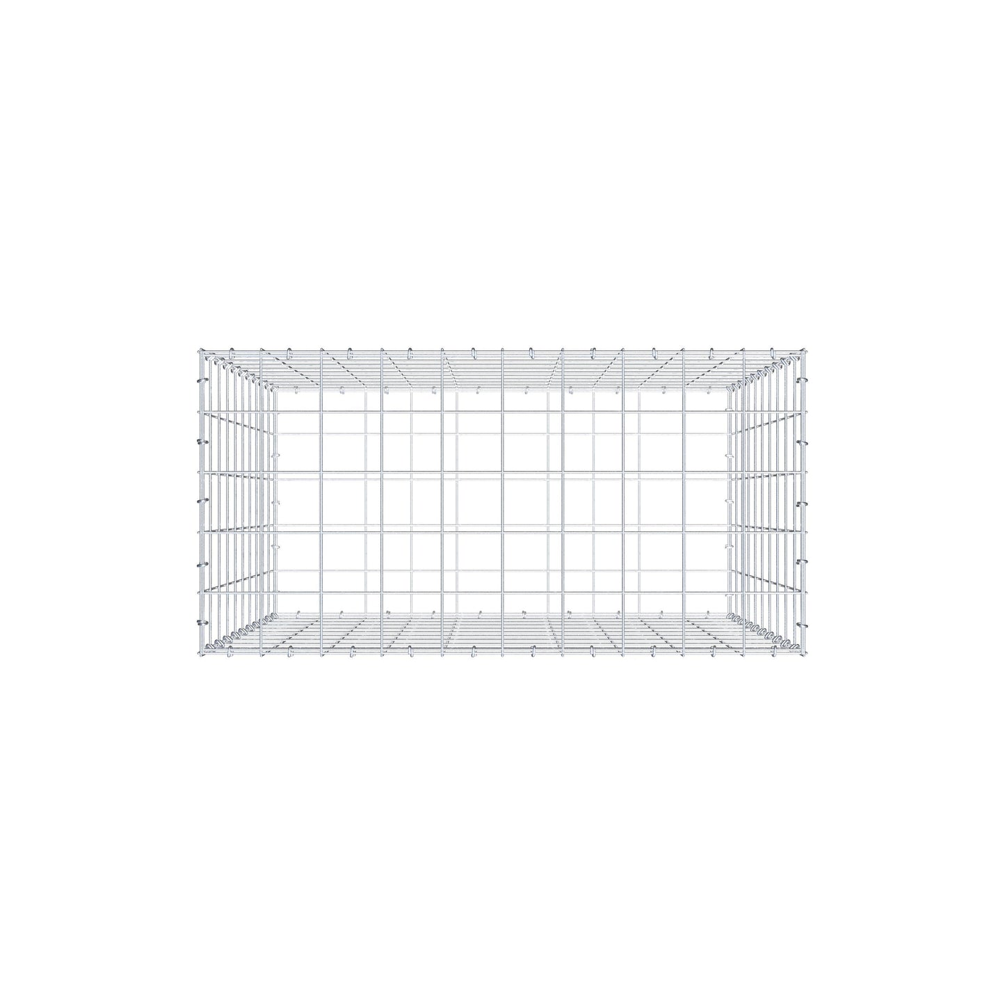 Gabione 100 cm x 100 cm x 50 cm (L x H x T), Maschenweite 10 cm x 10 cm, C-Ring