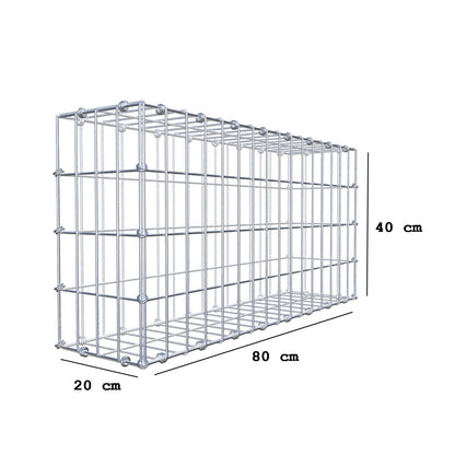 Gabbione 80 cm x 40 cm x 20 cm (L x H x P), maglia 5 x 10 cm, anello a spirale
