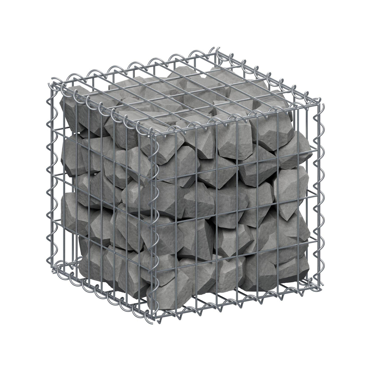 Gabion 40 cm x 40 cm x 40 cm (L x H x D), mesh size 5 cm x 10 cm, spiral