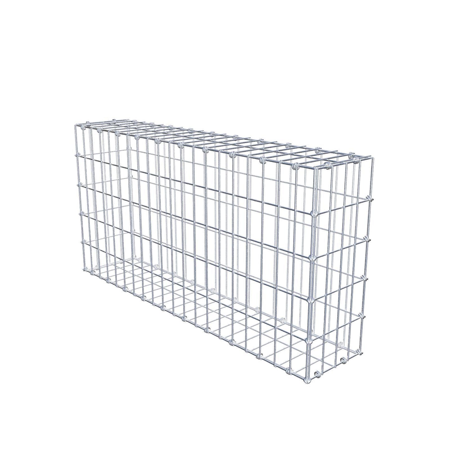 Gabione 100 cm x 50 cm x 20 cm (L x H x T), Maschenweite 5 x 10 cm, Spiralring