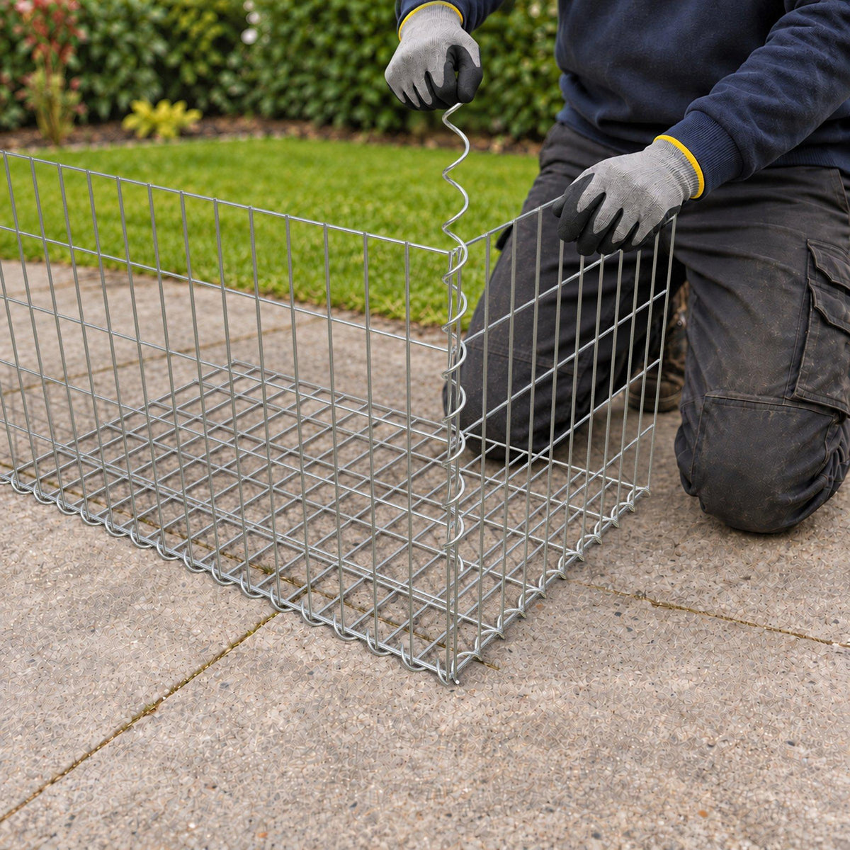 Gabion 80 cm x 50 cm x 50 cm (L x H x D), mesh size 5 cm x 10 cm, spiral