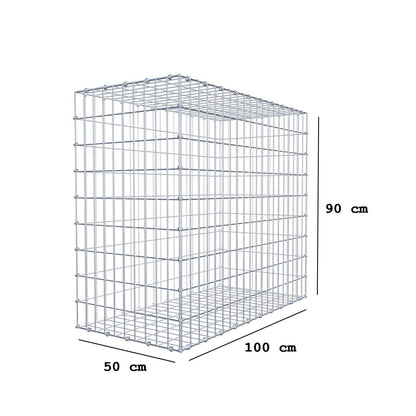Gabbione 100 cm x 90 cm x 50 cm (L x H x P), maglia 5 x 10 cm, anello a spirale