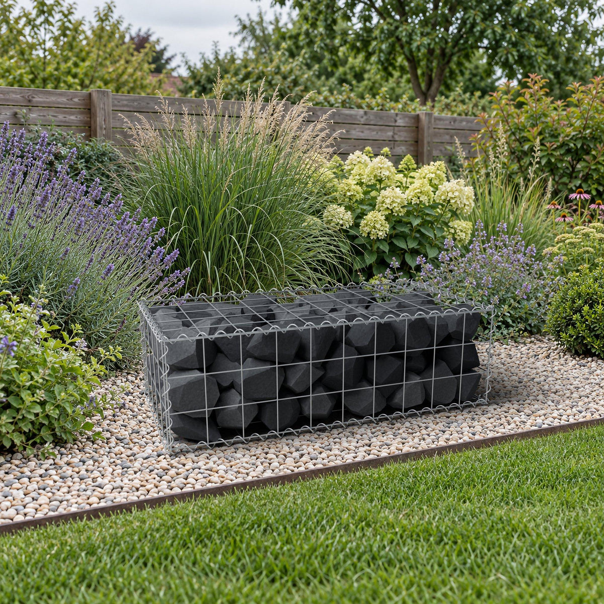 Gabione 100 cm x 30 cm x 50 cm (L x H x T), Maschenweite 10 cm x 10 cm, Spirale