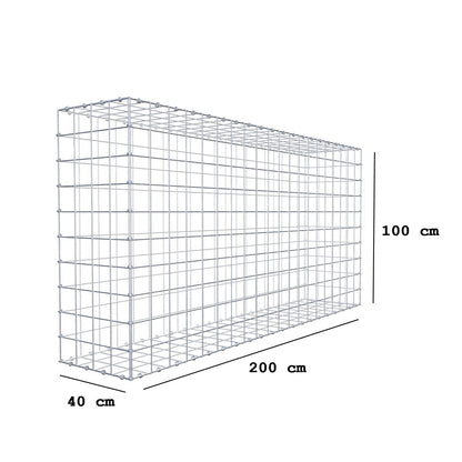 Gabion 200 cm x 100 cm x 40 cm (L x H x D), mesh size 10 x 10 cm, spiral ring