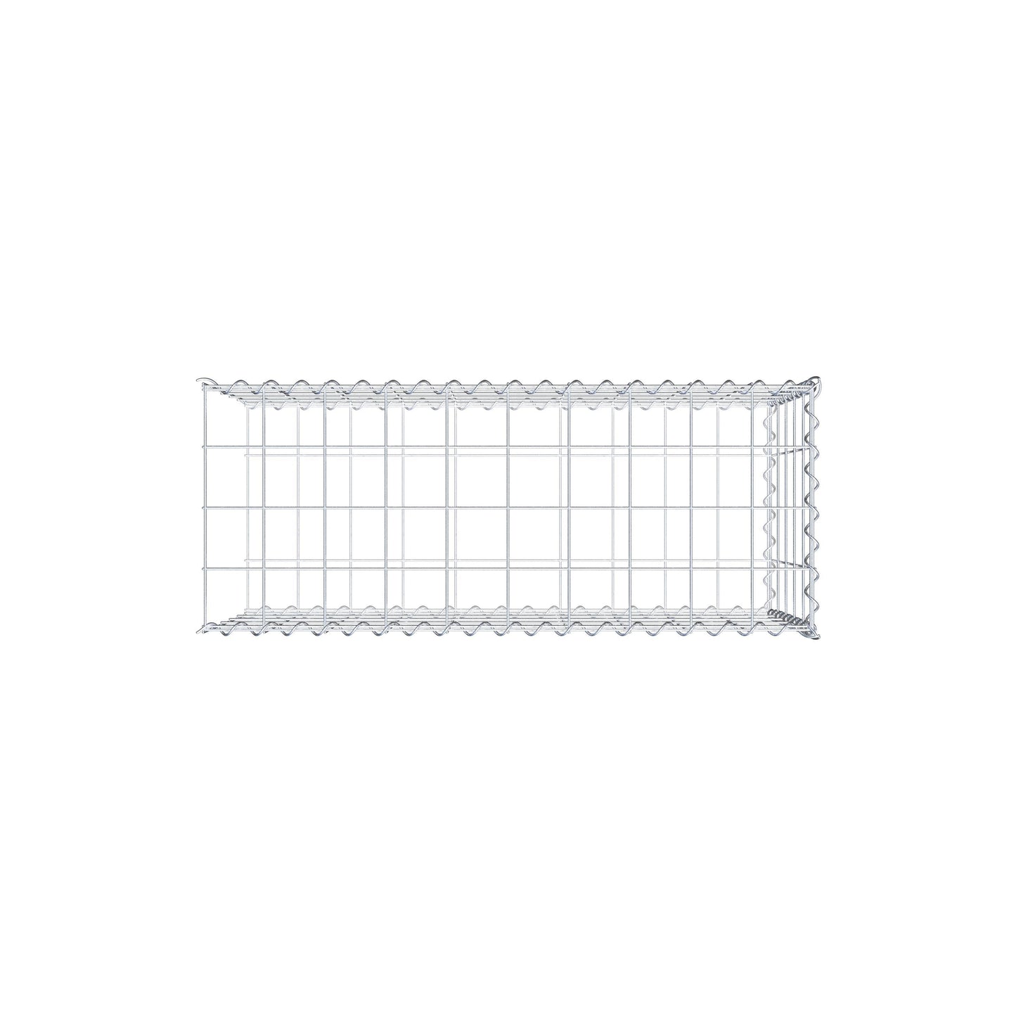 Opvokset gabion type 2 100 cm x 50 cm x 40 cm (L x H x D), maskestørrelse 10 cm x 10 cm, spiral