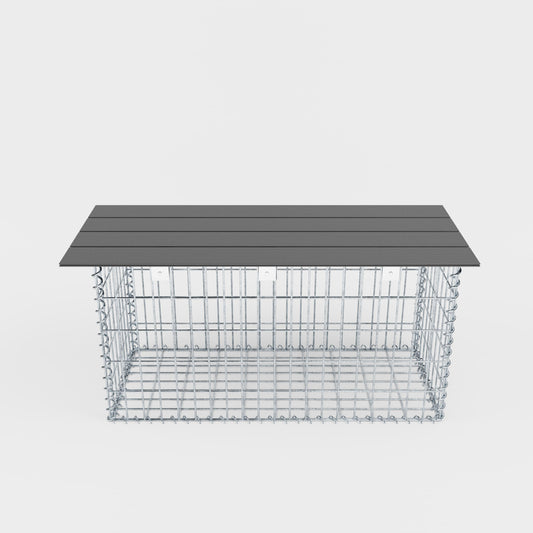 Banc de jardin fourche en spirale 105 x 50 x 40 cm - MW 5 x 10 cm, avec revêtement recyclé en anthracite