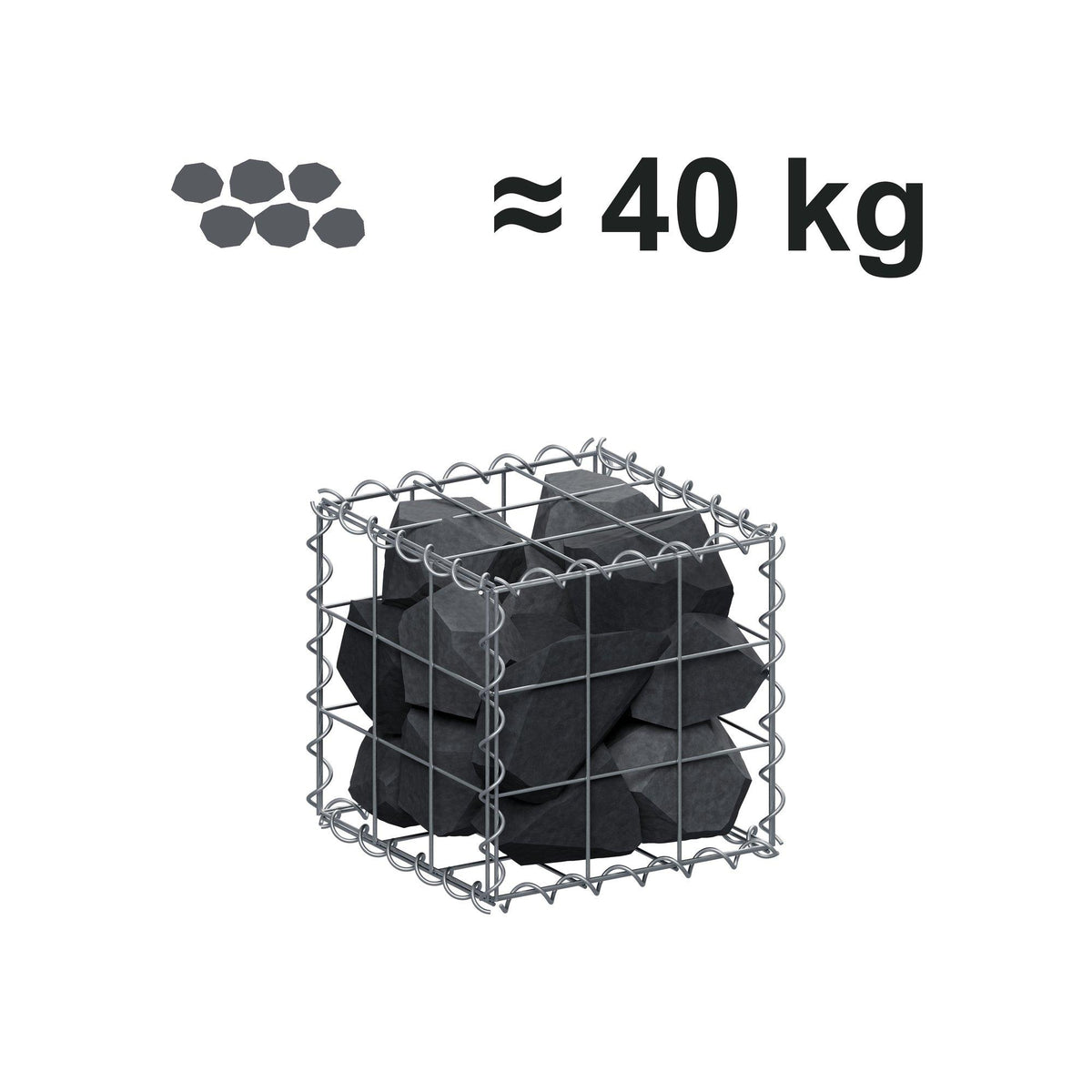 Gabion 30 cm x 30 cm x 30 cm (L x H x P), mailles 10 cm x 10 cm, spirale