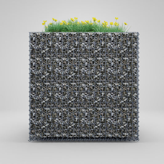 Lecho elevado rectangular 100 cm x 80 cm x 100 cm (largo x alto x fondo), malla 5 x 5 cm, espesor de pared 10 cm