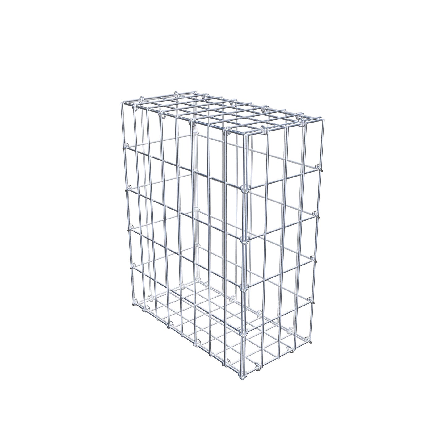 Gabião 50 cm x 40 cm x 20 cm (C x A x P), malhagem 5 cm x 10 cm, anel C