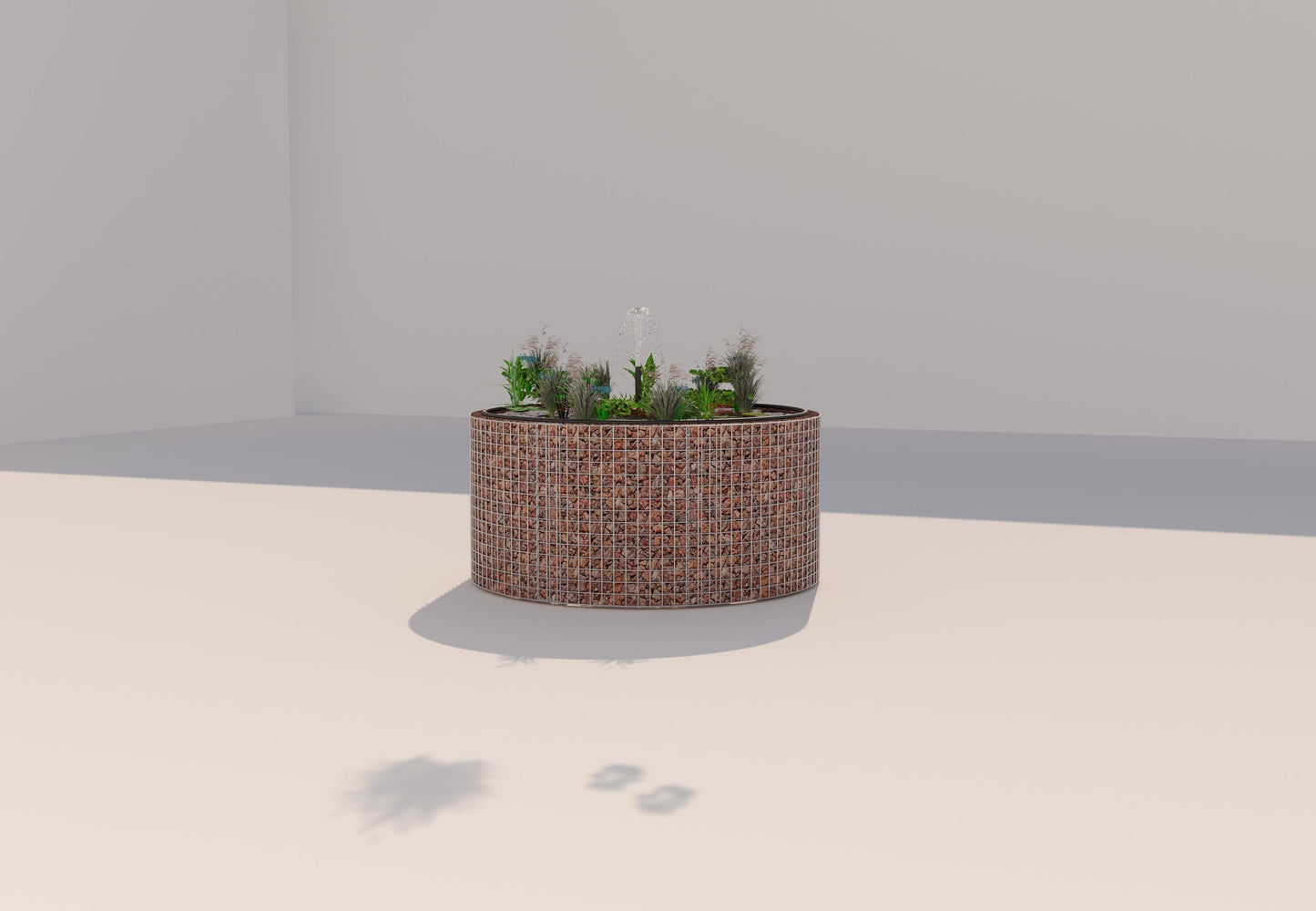 Schanskorven verhoogde vijver, rond, buitendiameter 172 cm, hoogte 80 cm, maaswijdte 5 x 5 cm, wanddikte 15 cm