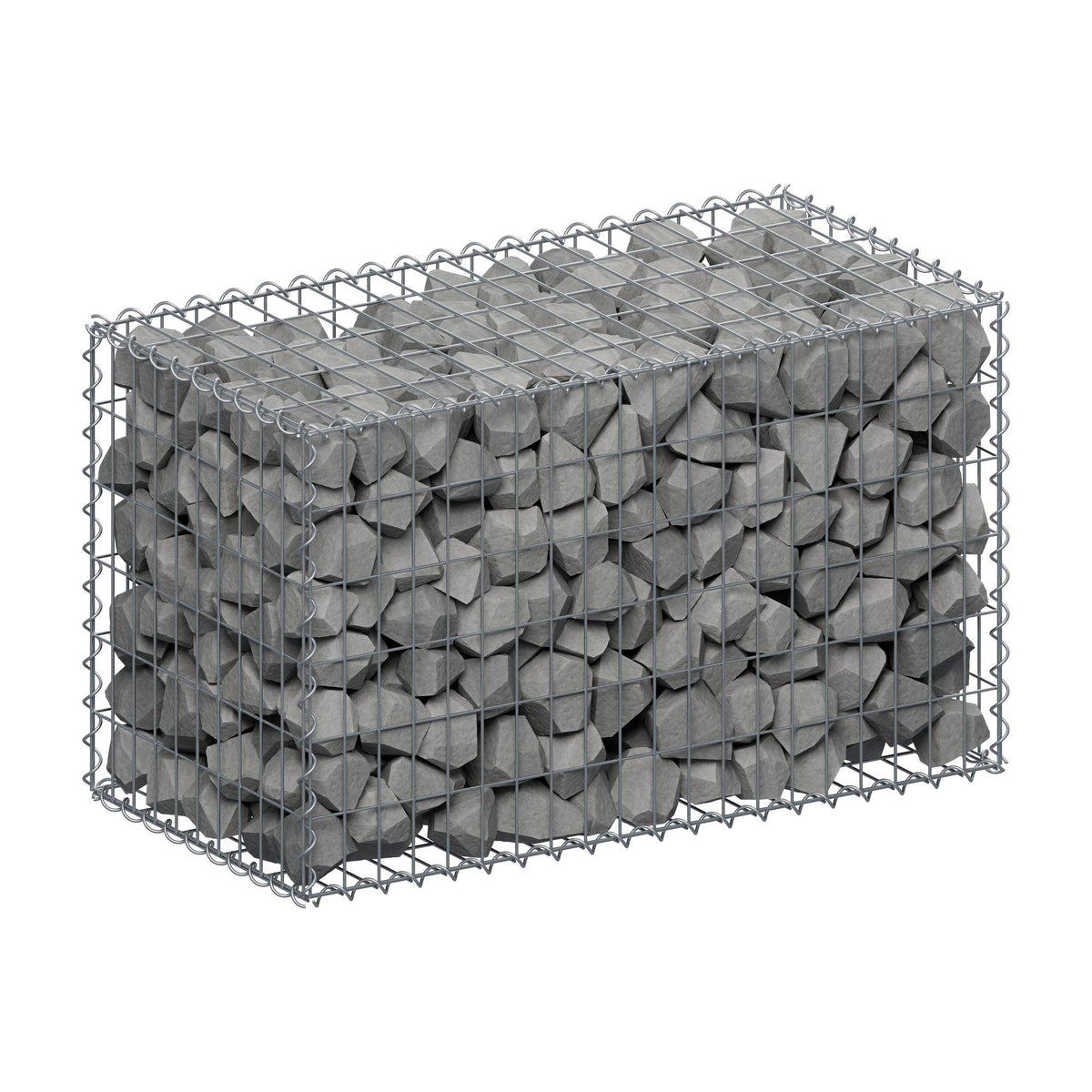 Gabion 100 cm x 60 cm x 50 cm (L x H x D), maskestørrelse 5 cm x 10 cm, spiral