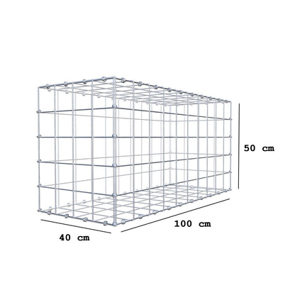 Gabion 100 cm x 50 cm x 40 cm (L x H x D), mesh size 10 x 10 cm, spiral ring