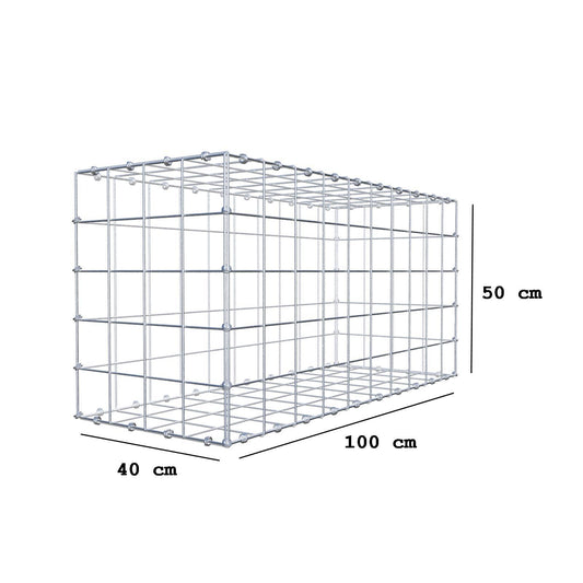 Gabion 100 cm x 50 cm x 40 cm (L x H x D), mesh size 10 x 10 cm, spiral ring