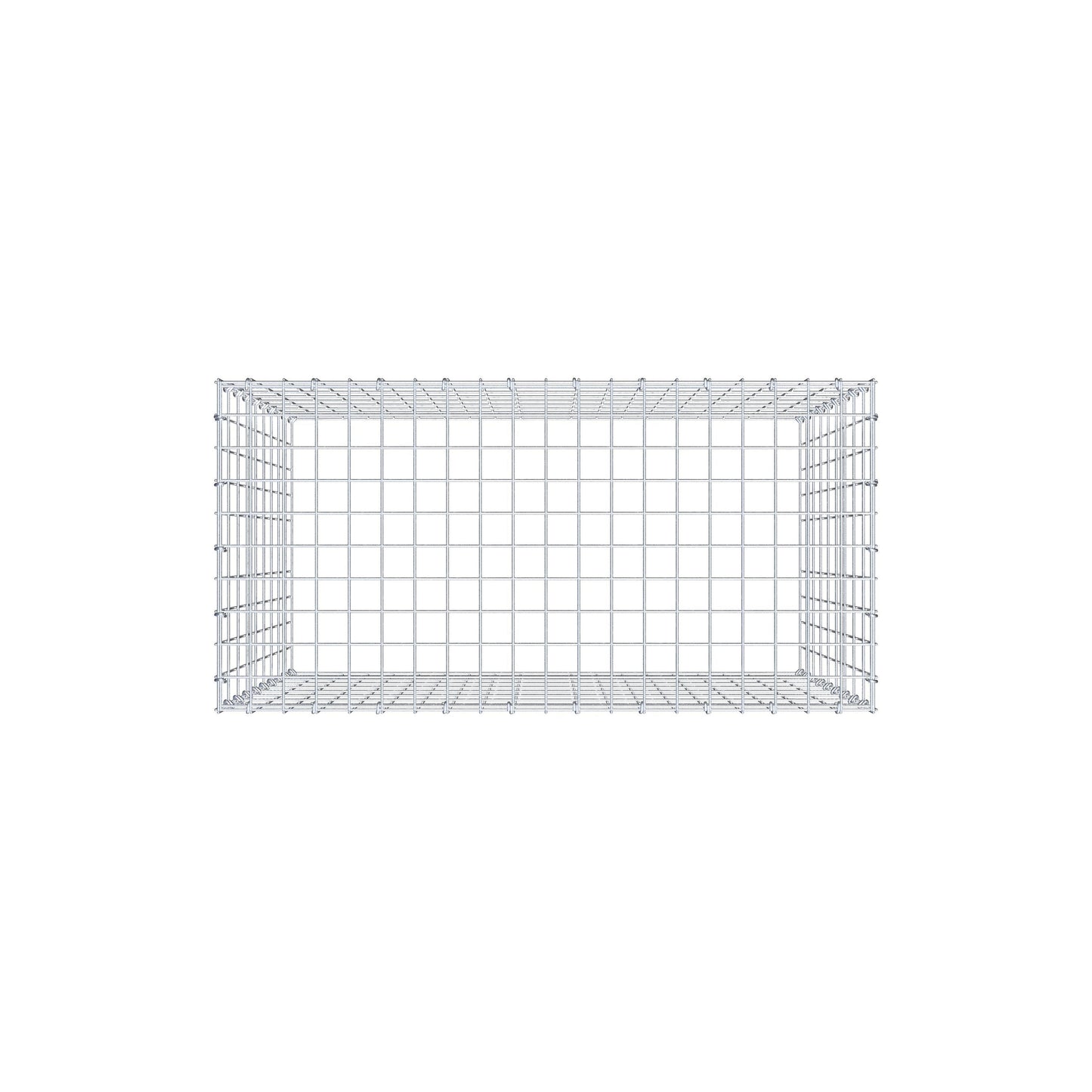 Gabbione aggiuntivo di tipo 3 100 cm x 90 cm x 50 cm (L x H x P), maglia 5 cm x 10 cm, anello a C