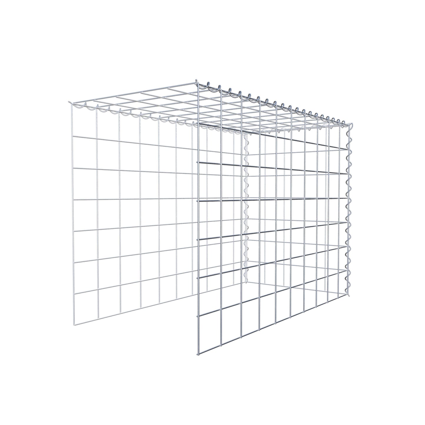 Opvokset gabion type 4 100 cm x 70 cm x 50 cm (L x H x D), maskestørrelse 10 cm x 10 cm, spiral