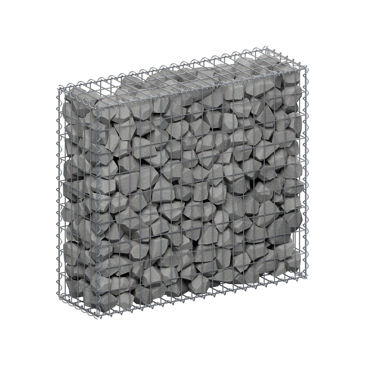 Gabião 100 cm x 90 cm x 30 cm (C x A x P), malhagem 5 cm x 10 cm, espiral