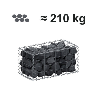Schanskorf 80 cm x 40 cm x 40 cm (L x H x D), maaswijdte 10 cm x 10 cm, spiraalvormig