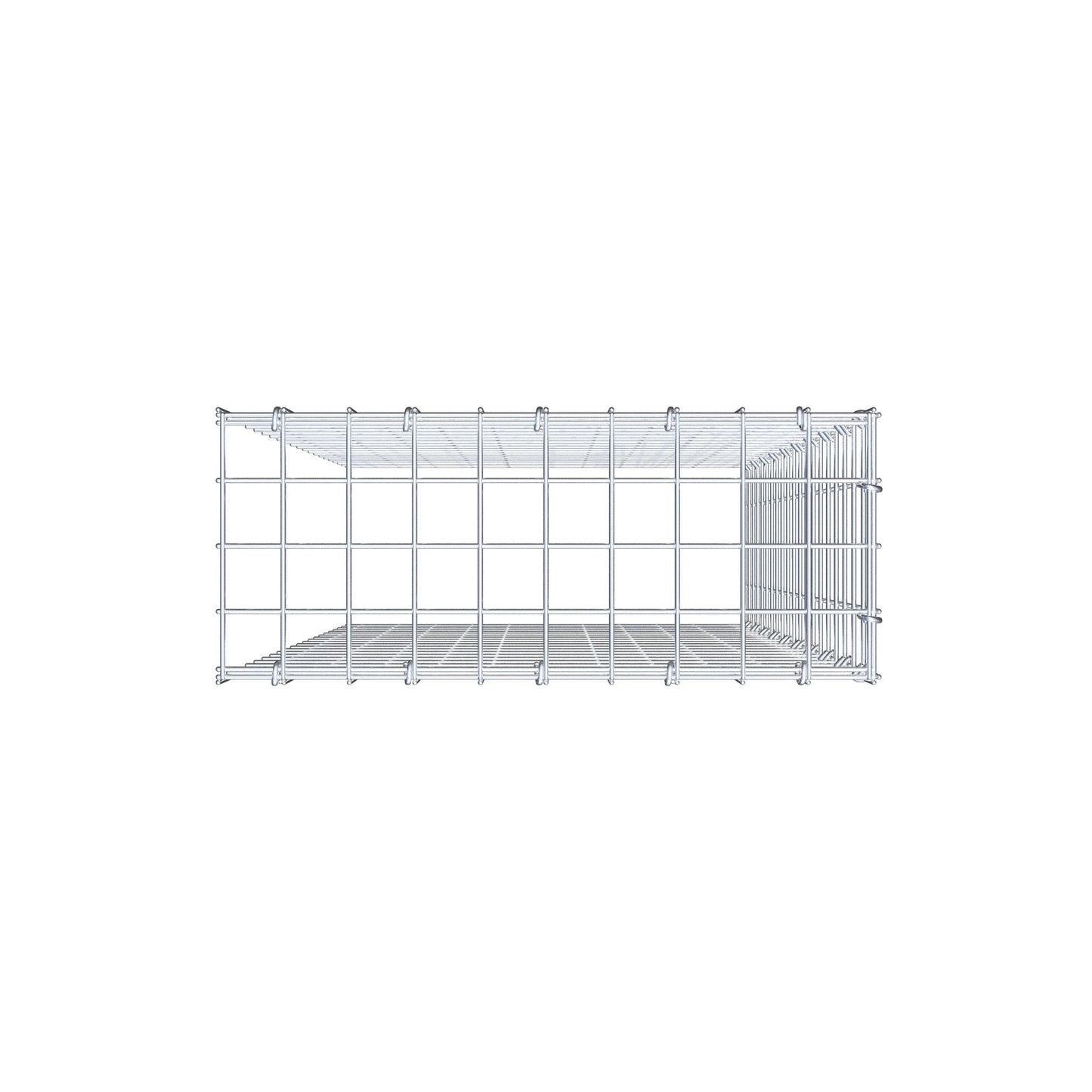 Fourche rapportée type 4 100 cm x 50 cm x 20 cm (L x H x P), mailles 5 cm x 5 cm, anneau C