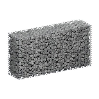 Gabion 200 cm x 100 cm x 50 cm (L x H x D), maskstorlek 5 cm x 5 cm, spiral