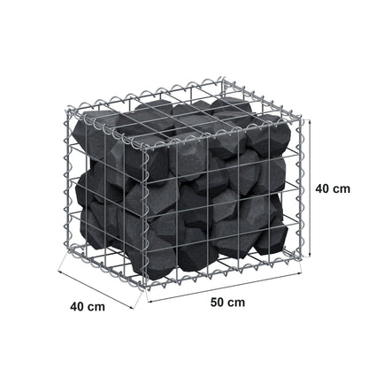 Gabion 50 cm x 40 cm x 40 cm (L x H x D), mesh size 10 cm x 10 cm, spiral