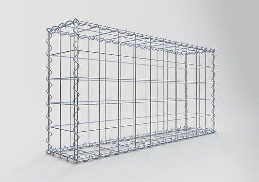 Gabion 100 cm x 50 cm x 20 cm (L x H x D), maskestørrelse 10 cm x 10 cm, spiral