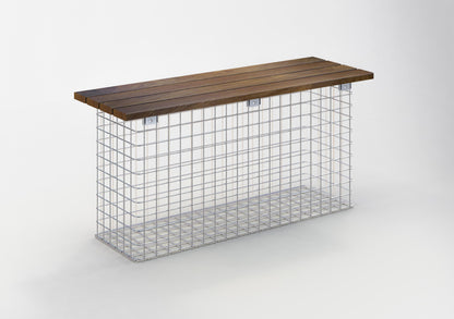 Banco de jardín 102 x 50 x 32 cm CUMARU MW 5 x 5 cm, galvanizado en caliente