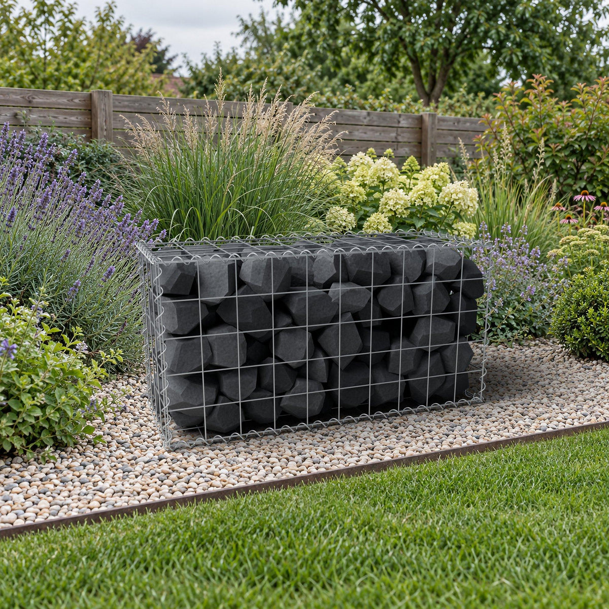 Gabion 100 cm x 50 cm x 40 cm (L x H x P), mailles 10 cm x 10 cm, spirale