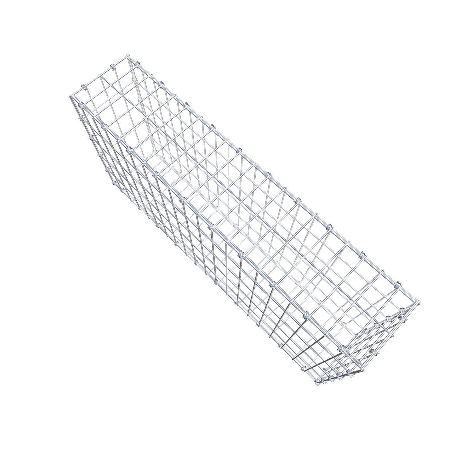 Gabione 100 cm x 50 cm x 20 cm (L x H x T), Maschenweite 5 x 10 cm, Spiralring